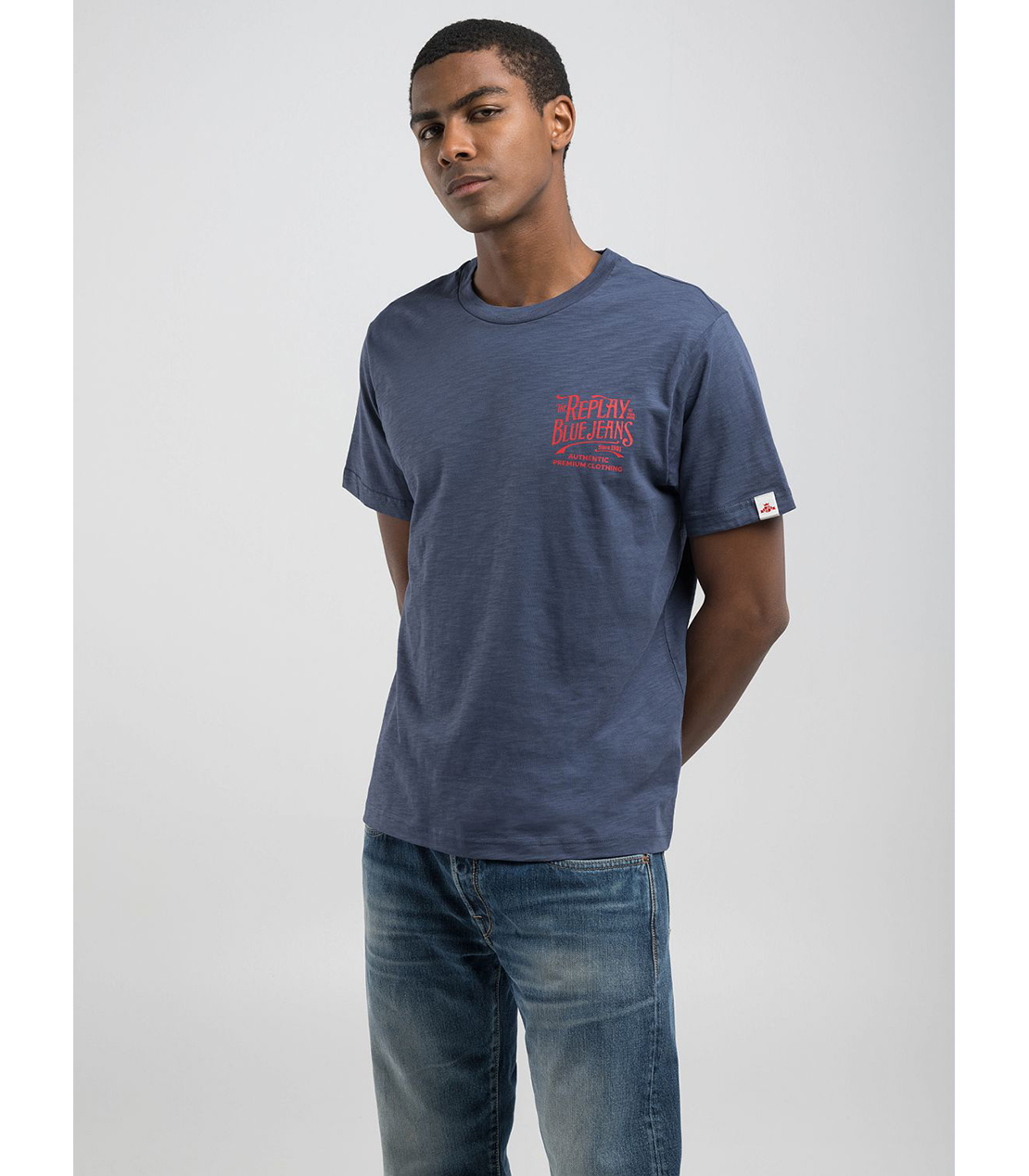 コットンジャ－ジープリントＴシャツ 詳細画像 ブルー 4